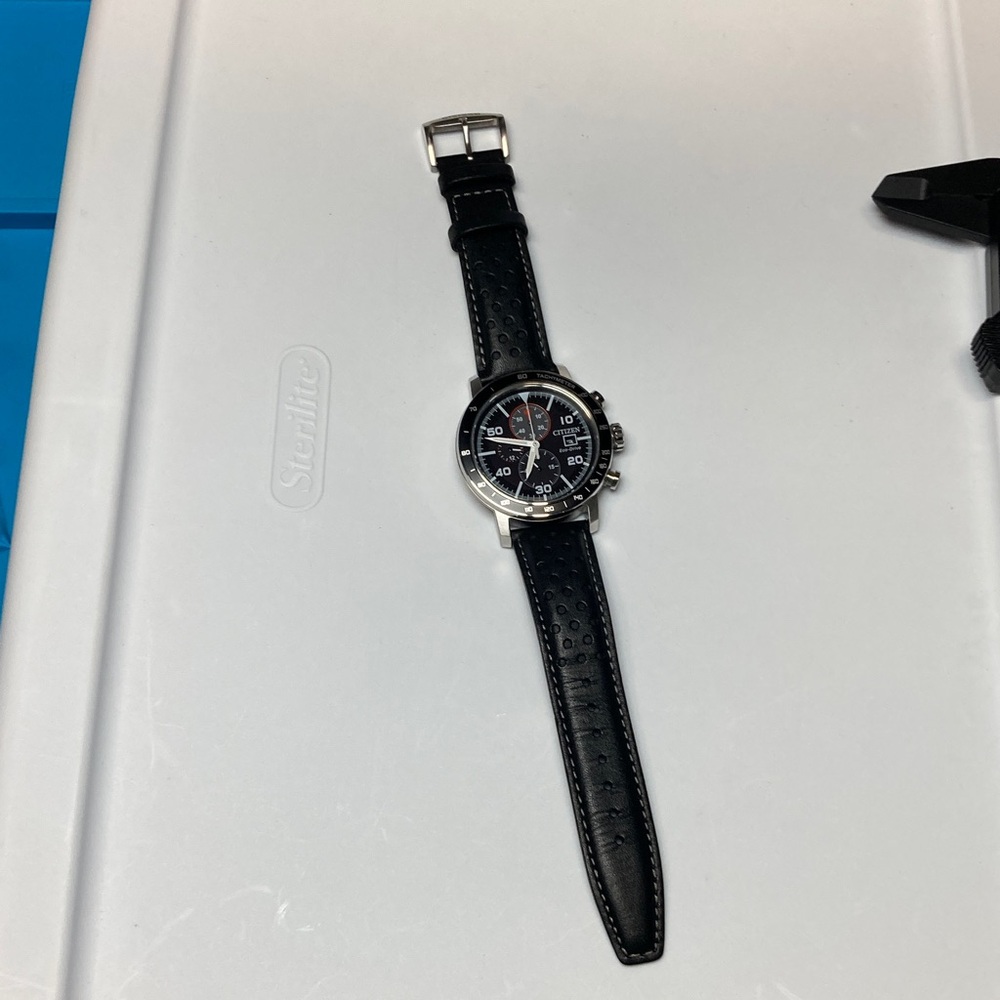 Citizen Eco Drive, B612-S111684, black dial, leather strap, stainless - Picture 5 of 17